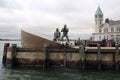 American Merchant Mariners` Memorial, depicting a merchant marine vessel that was sunk in WWII, New York, NY Royalty Free Stock Photo