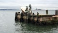 American Merchant Mariners` Memorial, depicting a merchant marine vessel that was sunk in WWII, New York, NY Royalty Free Stock Photo