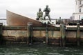 American Merchant Mariners` Memorial, depicting a merchant marine vessel that was sunk in WWII, New York, NY Royalty Free Stock Photo