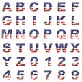 American metal alphabet on white Royalty Free Stock Photo
