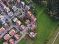 American midwestern countryside in springtime. Aerial view of houses Royalty Free Stock Photo