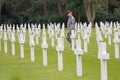 American Military Cemetery near Omaha Beach at Colleville sur Mer as historic site of 1944 D-Day Allied landings at Normandy Franc Royalty Free Stock Photo