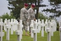 American Military Cemetery near Omaha Beach at Colleville sur Mer as historic site of 1944 D-Day Allied landings at Normandy Franc Royalty Free Stock Photo