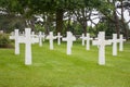 American Military Cemetery near Omaha Beach at Colleville sur Mer as historic site of 1944 D-Day Allied landings at Normandy Franc Royalty Free Stock Photo