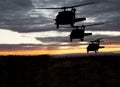 American Military Helicopters Night Flight