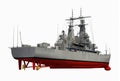 American Modern Warship Over White Background Royalty Free Stock Photo