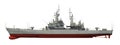 American Modern Warship Over White Background Royalty Free Stock Photo