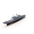 American Modern Warship on white. 3D illustration Royalty Free Stock Photo