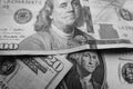 American Money In Black & White Close Up High Quality Royalty Free Stock Photo