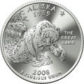 American money quarter 25 cent coin Alaska Royalty Free Stock Photo