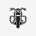 American Motorcycle Vector Front View. Bobber Motorbike Vector Art Isolated in White Background Royalty Free Stock Photo