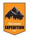 American mountains Vintage Logo Badge. Royalty Free Stock Photo