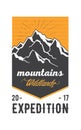 American mountains Vintage Logo Badge. Royalty Free Stock Photo