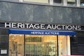American multi-national auction house Heritage Auctions logo signage and window of Midtown, Manhattan showroom