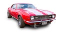 The American muscle car Chevrolet Camaro Z28 1968. White background Royalty Free Stock Photo