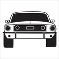 American muscle car ford mustang illustration vector lines black and white Royalty Free Stock Photo