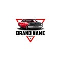 american muscle car illustration logo vector Royalty Free Stock Photo