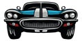 American muscle car line art vector illustration Royalty Free Stock Photo