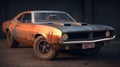 American muscle car loud powerful Hyper-realistic texture one generative AI
