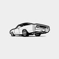 American muscle car rear view vector art illustration. Best for automotive related industry