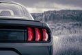 American muscle car stylized in black and white with red accent tail light Royalty Free Stock Photo