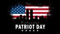 American National Day Patriot Day. USA flags with american stars, stripes and national colors. New York International Trade Center Royalty Free Stock Photo