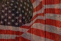 American flag with a wooden texture