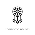 American Native icon. Trendy modern flat linear vector American