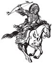 American native Indian chief on a horseback