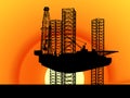 Oil Gas Industry Oilfield Drilling Rig Oil Pump Jack Offshore Technology Background