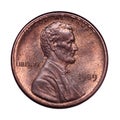 american one cent coin from 1989 Royalty Free Stock Photo