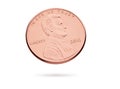 American one cent isolate on white background Royalty Free Stock Photo