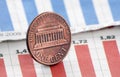 American one cent on newspaper chart Royalty Free Stock Photo