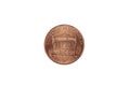 American one cent penny isolated on white Royalty Free Stock Photo