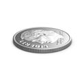 American one Dime coin isolated on white. 3D illustration Royalty Free Stock Photo