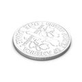 American one Dime coin isolated on white. 3D illustration Royalty Free Stock Photo