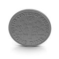 American one Dime coin isolated on white. 3D illustration Royalty Free Stock Photo