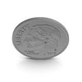 American one Dime coin isolated on white. 3D illustration Royalty Free Stock Photo