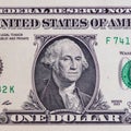 One Dollar bill closeup view Royalty Free Stock Photo