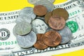 American one dollar and cents..Inflation rate. Economic crisis. ÃÂ¡urrency devaluation. Business concept. Close up, soft focus Royalty Free Stock Photo