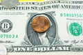 American one dollar and cents..Inflation rate. Economic crisis. ÃÂ¡urrency devaluation. Business concept. Close up, soft focus Royalty Free Stock Photo