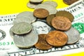 American one dollar and cents..Inflation rate. Economic crisis. ÃÂ¡urrency devaluation. Business concept. Close up, soft focus Royalty Free Stock Photo