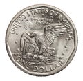 American one dollar coin isolated Royalty Free Stock Photo