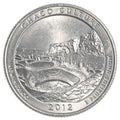 American one quarter coin - chaco culture national park Royalty Free Stock Photo