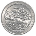 American one quarter coin - denali national park Royalty Free Stock Photo