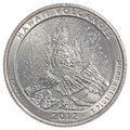 American one quarter coin - hawaii volcanoes Royalty Free Stock Photo