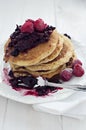 American pancakes with berries