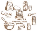 American Pancakes and Ingredients