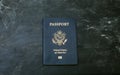 American passport on black background Royalty Free Stock Photo