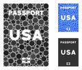 American passport Composition Icon of Circle Dots